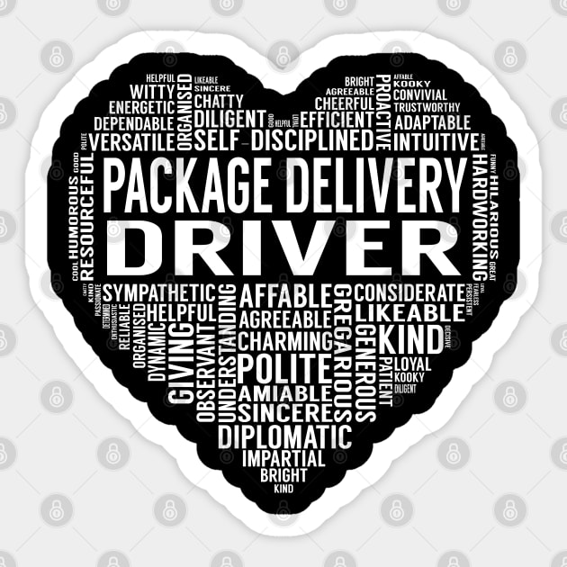 Package Delivery Driver Heart Sticker by LotusTee